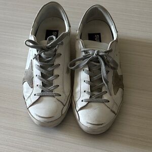 Golden Goose White and Gray Star Sneakers
